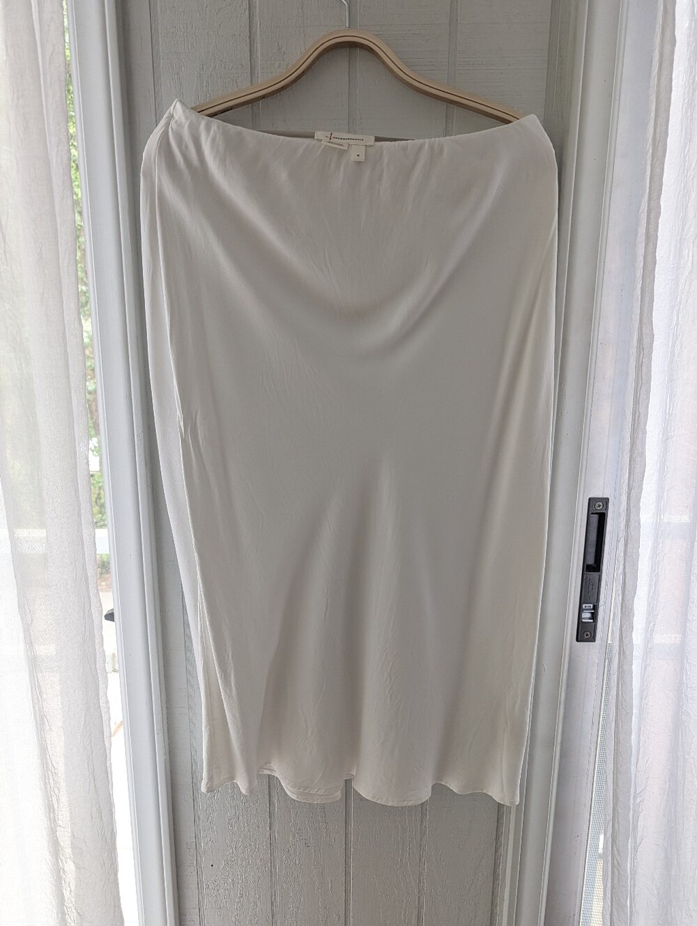 Anthropologie White Maxi Skirt - Flowing Bias Silhouette